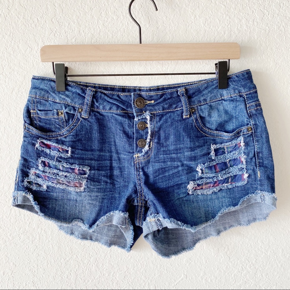 Vanilla Star Denim Cutoff Destroyed Cuffed Shorts